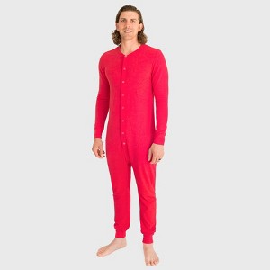 City Threads Men's Thermal Union Suit USA-Made Soft & Cozy Adult One-Piece Bodysuit - 1 of 4