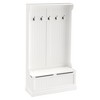 Akoasm 70.75 in. H 3-In-1 Entryway Coat Rack with Storage Bench & Four Hooks For Bedroom & Living Room-White - 4 of 4