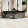 vidaXL 11 Piece Patio Sofa Set with Cushions Gray Poly Rattan - 2 of 4