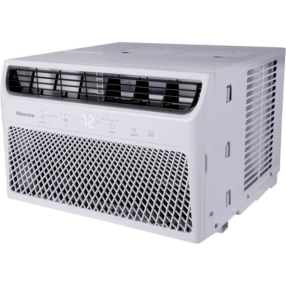Hisense 8000 BTU Smart Window Inverter Air Conditioner with Wi-fi and Remote Control: 4-Way Air Direction, 200-500 sq. ft.