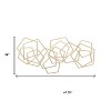 HomeRoots 24" X 48" Gold Metal Abstract Lines Hanging Dimensional Sculpture - 3 of 4