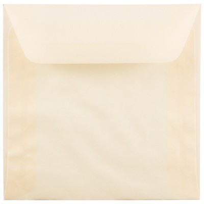 JAM Paper 6x6 Square Translucent Vellum Invitation Envelopes Ivory PACV510