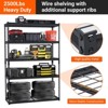 2500 LBS Storage Shelves, 5 Tier Garage Shelving, Heavy Duty, Adjustable Metal Shelving Unit, Industrial Utility Shelf Rack - 4 of 4