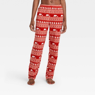 Women's Holiday Fair Isle Fleece Matching Family Pajama Pants - Wondershop™ Red M