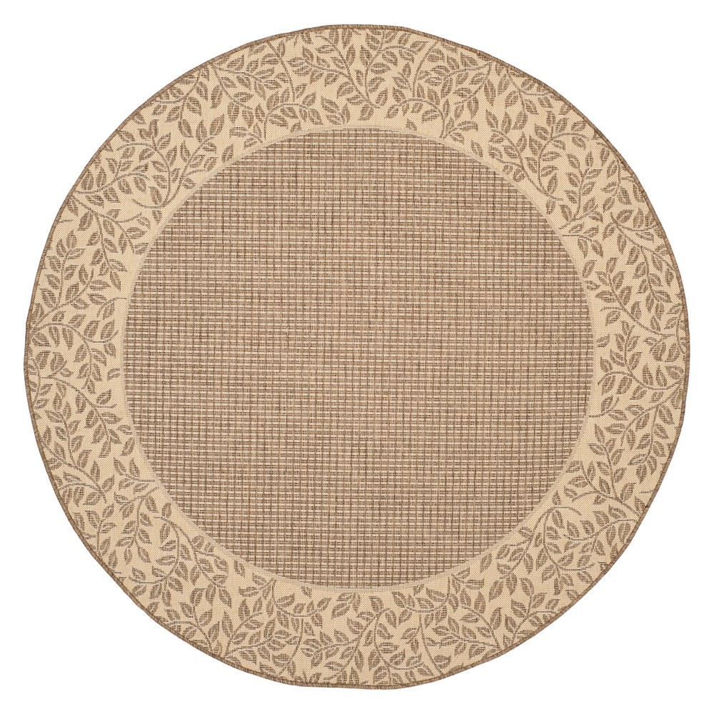 6'7in Round Aalborg Outdoor Rug Brown/Natural - Safavieh