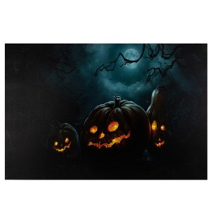 Northlight LED Lighted Spooky Halloween Jack-O-Lanterns Canvas Wall Art 23.5"  x 15.75" - 1 of 4