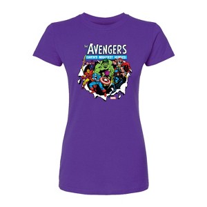 Women's - Marvel - Avengers Paper Rip Fitted Graphic T-Shirt - 1 of 2