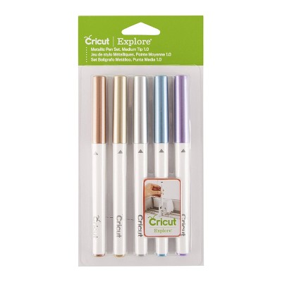 NIP Cricut Explore Metallic 5 Pen Set bronze/gold/silver/blue/purple  markers new