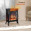 ZAFRO 16" Freestanding Electric Fireplace Heater with Remote, Realistic Flame, Overheat Protection, Cathedral Design for Indoor Use, Black - 2 of 4