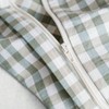 Green Gingham Duvet Cover Queen 100 Washed Cotton Set 3 Pieces with Zipper Ties, Breathable Luxury Bedding - 3 of 4