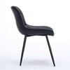 Kumasinova Set of 2 Modern Upholstered Dining Chairs, PU Fabric Kitchen Chairs with Curved Back, Dining Room Chairs with Perforated Cushions - 3 of 4