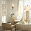 Jamie Young Co Kauai 2-Light Coastal Rattan & Linen Floor Lamp in Natural/White - 4 of 4