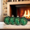Glass Christmas Tree Ornaments - 67mm/2.63" [4 Pieces] Decorated Balls from Christmas by Krebs Seamless Hanging Holiday Decor - 3 of 4