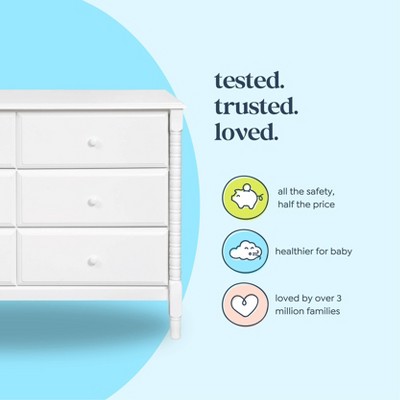 White Spindle 6-Drawer Nursery Dresser