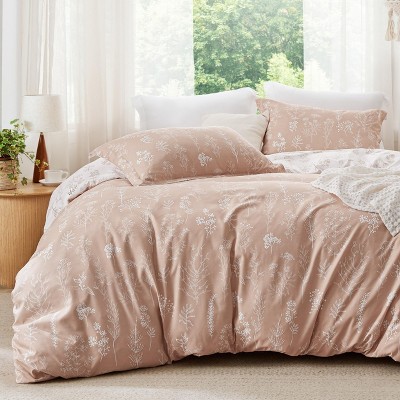Bedsure | Reversible Floral Duvet Cover Set with Zipper Closure 3Pcs