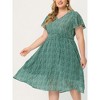 Agnes Orinda Women's Stylish Plus Size Trendy Smocked Waist A-Line Flowy Midi Sundresses - 2 of 4
