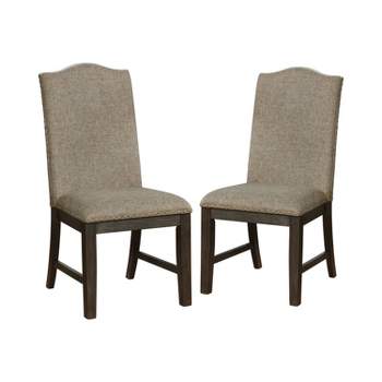 Set of 2 Lemieux Upholstered Dining Chairs Brown - HOMES: Inside + Out