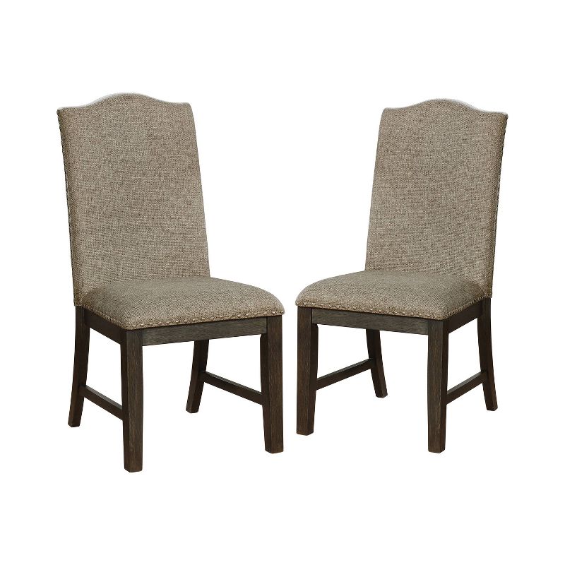 Set of 2 Lemieux Upholstered Dining Chairs Brown - HOMES: Inside + Out, 1 of 6