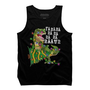 Men's Design By Humans Dinosaur Christmas By NekoShop Tank Top - 1 of 4