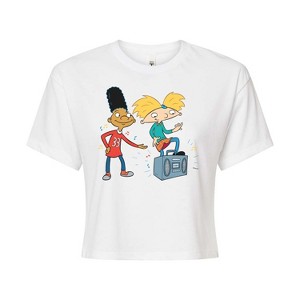 Women's - Hey Arnold! - HA Air Guitar Cropped Graphic T-Shirt - 1 of 4