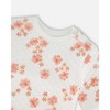 Deux par Deux Girl Printed Quilted Top and Pant Set White and Pink Flowers - 3 of 4