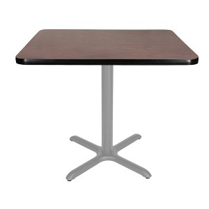 Hampden Furnishings 30" Bennet Collection Square with X Base Dining Table Gray/Mahogany - 1 of 4