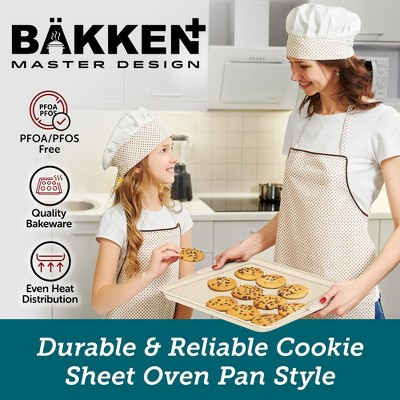 Deluxe Nonstick Carbon Steel Baking Pan Set with White Marble Coating