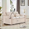 VASIP Velvet Foldable Sofa Bed - 3-Size Adjustable Pull-Out Sleeper with USB Port, Swivel Phone Stand - Modern Convertible Gray Sofa - 2 of 4