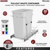 Rev-A-Shelf RV-12KD Series 35-Quart Kitchen Cabinet Pull-Out Waste Container with Rear Storage and Chrome-Plated Wire Bottom Mount - 2 of 4