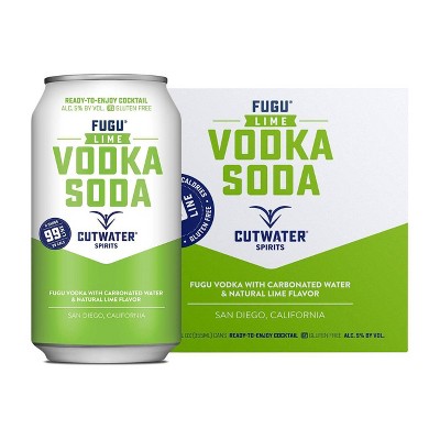 Cutwater Fugu Lime Vodka Soda Cocktail - 4pk/12 fl oz Cans