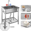 Stainless Steel Utility Sink - Freestanding Commercial Sink with Faucet for Garage/Laundry/Shop - 4 of 4