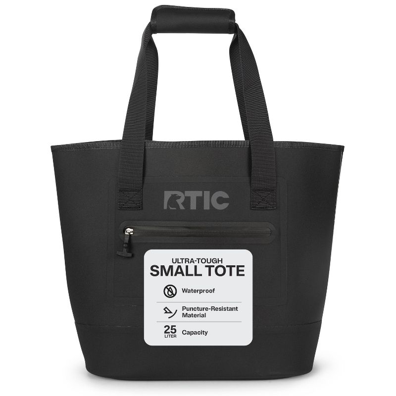RTIC Outdoors Ultra-Tough Tote Bag - Black S: Double Shoulder Handles, Nylon Shell