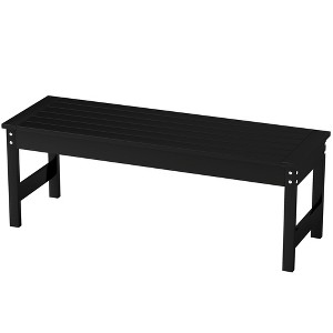 47" Outdoor Bench Seat, HDPE All-Weather Garden Bench, Backless Slatted Patio Bench for Yard, Porch, Park - 1 of 4