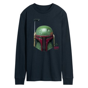 Men's - Star Wars - Boba Fett Helmet Long Sleeve Graphic T-Shirt - 1 of 3
