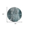 Teal Blue Gray And Charcoal Abstract Washable Indoor Outdoor Area Rug - 3 of 4