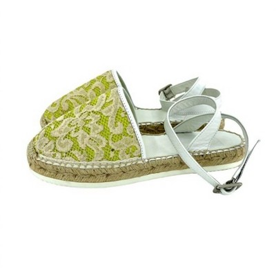 Women's Wo's D'Orsay Lace Leather Espadrilles - MY TWIN Twinset