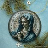Holy Madonna Mary in Prayer Ceramic Ornament, Religious Painting Souvenir And Decor| OrnamentallyYou - 4 of 4