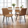 DSVIMOY Accent Chair Modern Upholstered Chair Set of 4 with Metal Legs for Kitchen and Dining Areas, Light Brown, 29"*22"*18" - 2 of 4