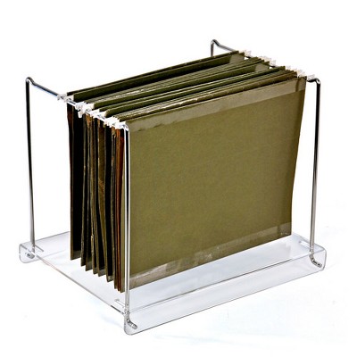 Azar Displays Acrylic Desktop File Hanging Organizer With Metal Bar ...