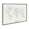 Kate and Laurel Sylvie World Map Sketch Framed Canvas by Teju Reval of SnazzyHues, 23x33, Gray - 2 of 4