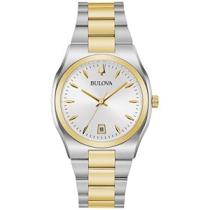 Bulova Ladies' Classic Surveyor Stainless Steel 3-Hand Calendar Date Quartz Watch, 34mm - 1 of 3