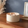3-Wick 14oz Matte Textured Ceramic Wooden Wick Candle Ivory/Citron and Sands - Threshold™: Soy Wax Blend, Spring Ambiance, 48hr Burn Time - 2 of 3