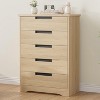 5 Drawer Dresser for Bedroom, Chest of Drawers with Embedded Handles, Wooden Dresser Organizer for Living Room, Nursery, Hallway and Entryway - 4 of 4