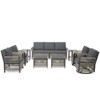 Buenhomino 9-Piece Outdoor Furniture Set – Sofa, Armchairs, Swivel Chairs, Ottomans & Side Tables with Cushions, PE Wicker Frame - 3 of 4