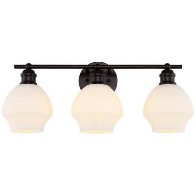 Mylsa 23" Black and White Iron 3-Light Wall Sconce