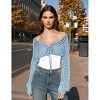 Women's Cropped Cardigan Crochet Hollow Out Crochet Sweater Tie Front Long Bell Sleeve Shrug Bolero - 2 of 4