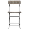 vidaXL Bistro Chairs in Gray - Weather-Resistant Poly Rattan - Robust Steel Frame - 4 of 4