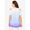 Woman Within Plus Size Short-Sleeve Cold-Shoulder Tee - 3 of 4