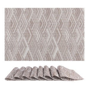 REGALWOVEN PVC Heat Resistant Wipeable Kitchen Dining Table Decor Placemats 8 Pcs - 1 of 4