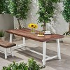 NicBex Outdoor Dining Table for 6-8,Patio Acacia Wood Large Tabletop & Metal Frame Table,Suitable for Garden,Backyard - image 4 of 4